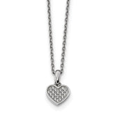 Sophia Jewelers Sterling Silver CZ Heart Necklace with Rhodium Plating - 18